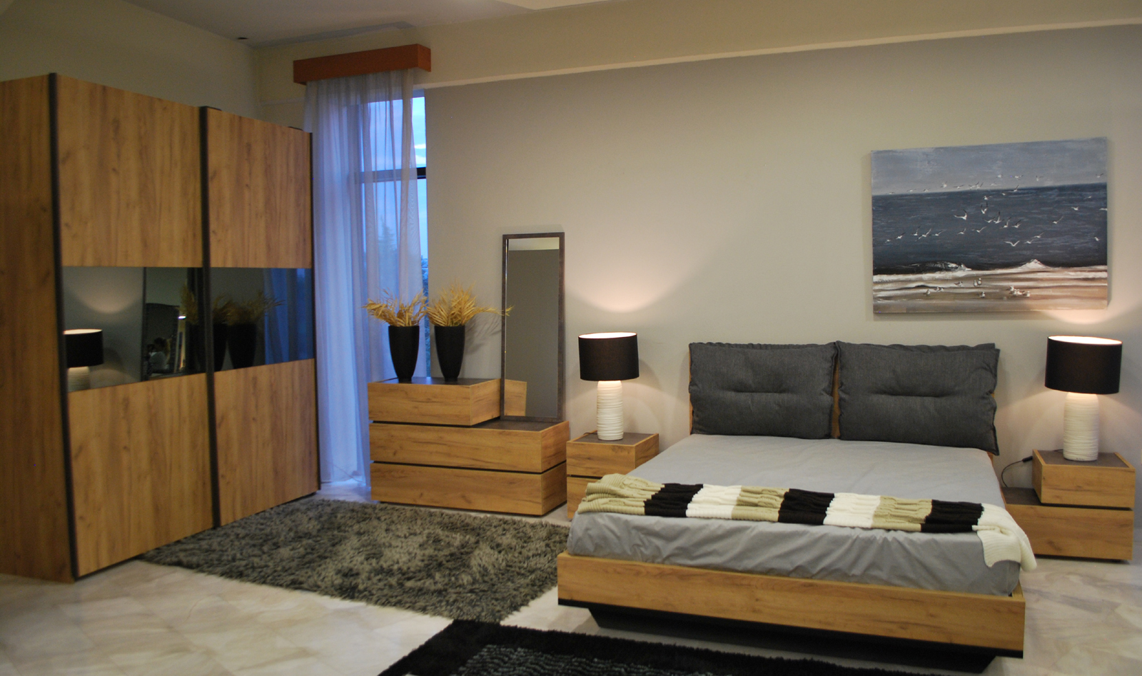 Loft set krevatokamara melamini