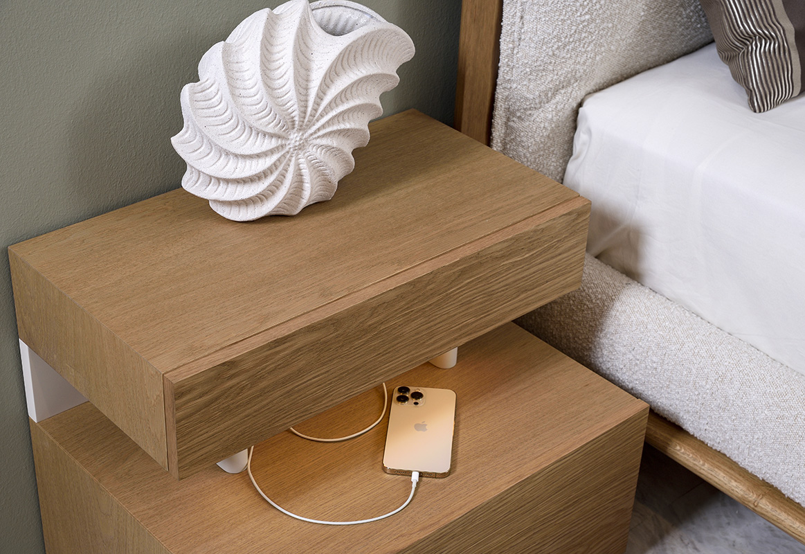 Ascott komodino krevatokamaras syrtaria usb charger led fos