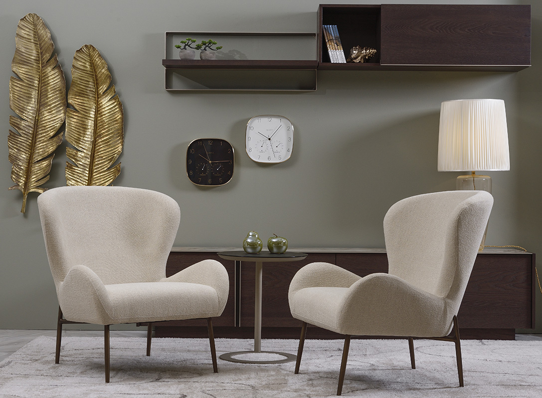 Glam polythona Daneziko design ekrou yfasma bronze podia