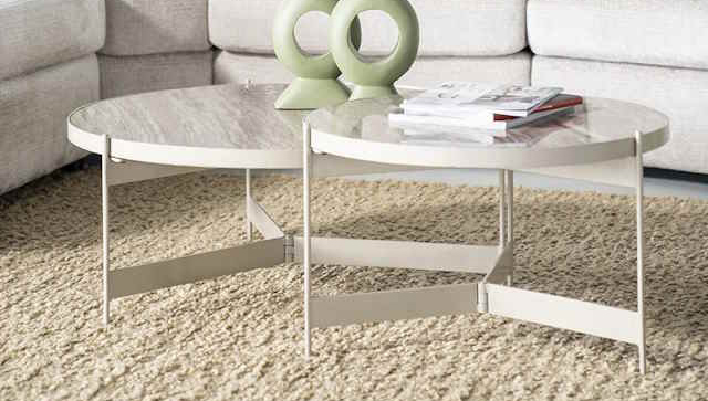 sib 592 set trapezakia metallo keramiko beige