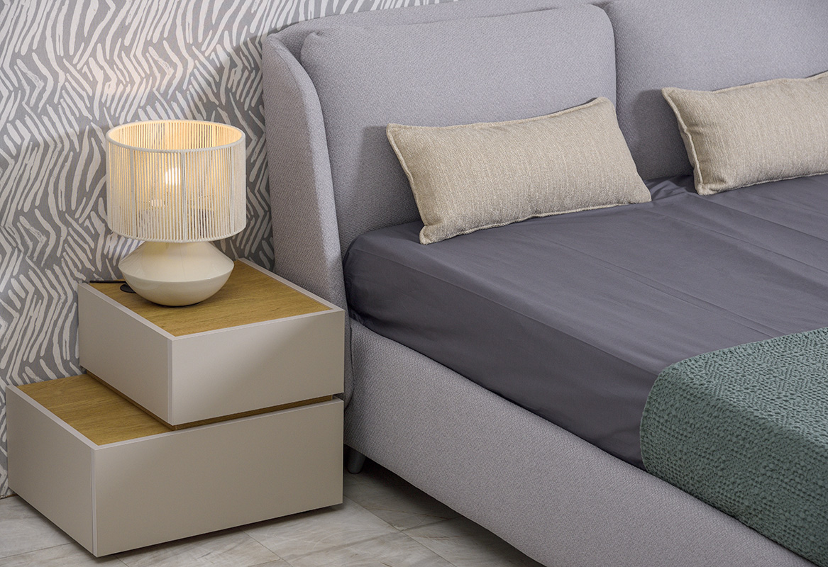 Loft komodino krevatokamaras light grey